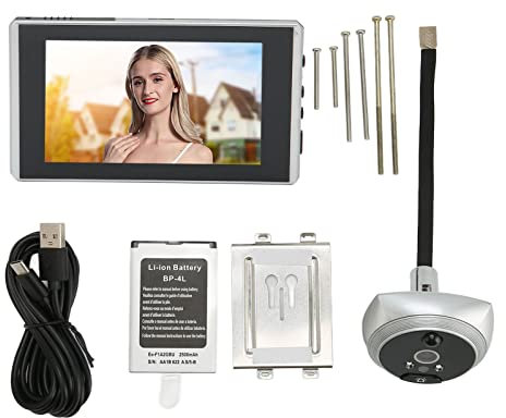 Digitaler Türspion, 1080P-Kamera, Farbnachtsicht, Erkennung des Menschlichen Körpers, 4,5-Zoll-Bildschirm, Intelligente Digitale Türklingel mit Automatischer und (Silber)