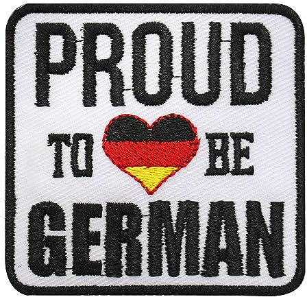 Aufnäher mit Stolz, Deutsche Flagge, bestickt, zum Aufbügeln oder Aufnähen, Abzeichen für Kleidung usw. 7 x 7 cm