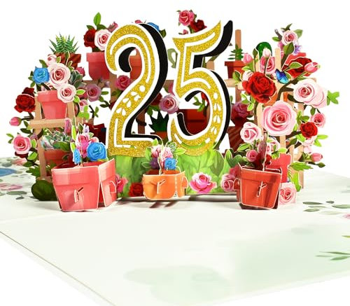 Magic Ants Silver Jubilee Celebration – Grußkarte zum 25. Jahrestag – Kennzeichnung 25 Jahre dauernder Liebe und Glück, Allzweck-Pop-Up-Karte zum 25. Jahrestag, 25. Geburtstag