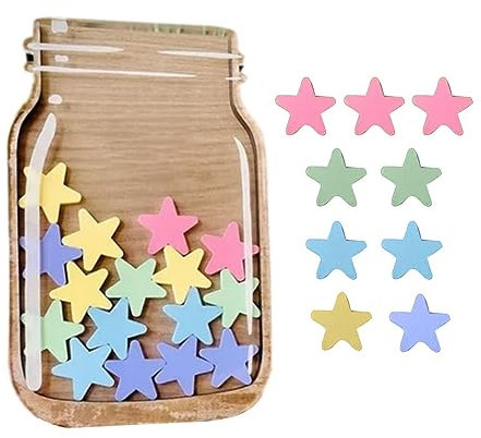 Belohnungsglas Klassenzimmer | Magnetisches Belohnungsglas Für Klassenzimmer 25 Sterne Belohnungsglas Für Kinder Aus Holz | Interaktive Verhaltensgläser Für Lehrer Und Schüler, Niedliche Für Schule