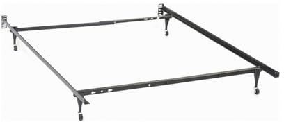 Maykoosh Metal Bed Frame Twin Full Size - Modern Design, Caster Wheels, Black Nit Series