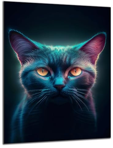 Munera Design - Bild 40x60 - Katzen-Bilder Katze Glow - Wand-Bilder Wohnzimmer