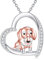 YFN Dackel Kette Sterling Silber Dachshund Anhänger Halskette Teckel Ketteanhänger Hund Schmuck für Damen Mädchen Dackel Geschenke für Frau