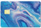 CREATCABIN Karten-Skin-Aufkleber,Welle,Quicksand,Debit-Kreditkarten-Skins,Abdeckend,Personalisierende Bankkarten-Schutzaufkleber,Wasserfest,Schlank Für EBT-Transport,Schlüsselkarte,Blau,Lila,186x137mm