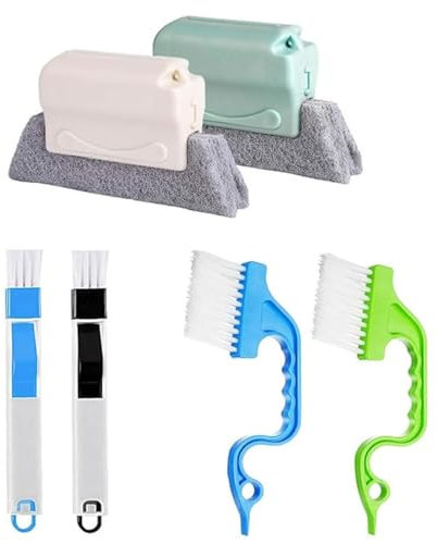 Dusenly 6pcs Magic Window Track Cleaner Brushes Window Groove Cleaning Brush Tools Set Door Window Track Cleaning Tools Groove Corner Crevice Cleaning Brushes