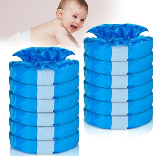 Paquets De Recharge Pour Couches 12 Pièces : Sacs De Élimination Des Couches Robustes Et Anti-Odeurs, Pratiques Pour La Vie Quotidienne, Bleu