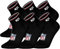 NFL SHIELD 6pk Quarter Socks - BLK - 39/42