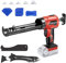 Pressa per cartucce a batteria, compatibile con pistola in silicone Makita, 18 V, con luce regolabile a 4 velocità, pistola per sigillatura, spatole (nuovo rosso)