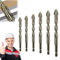 Nouveau foret excentrique à quatre cannelures en dents de scie, foret excentrique dentelé à quatre bords, forets excentriques à tête inclinée à haute dureté, ensemble de forets (4+5+6+8+10+12 mm)