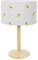 ValueLights | Single Stem Natural Wood Table Lamp with Lemon Embroidered Drum Shade Living Room Bedroom Light | Table Lamps, Home Décor & Improvement Essential