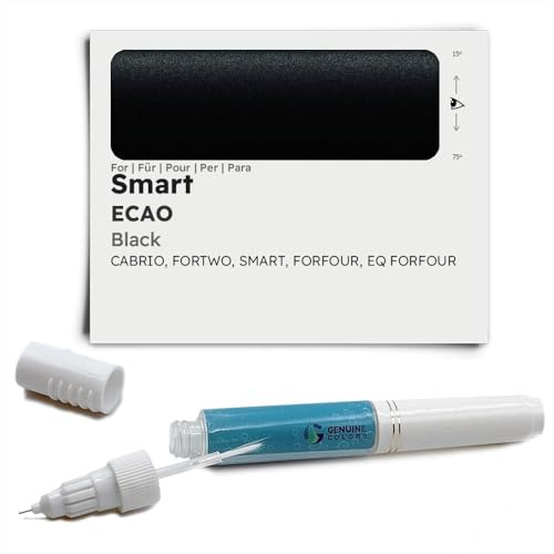 Genuine Colors Lackstift Black ECAO für Smart Schwarz Cabrio FORTWO FORFOUR EQ