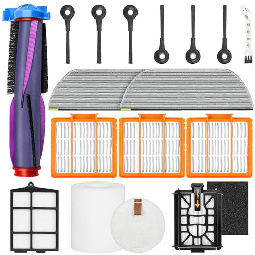 16 Stück Zubehör für Shark Power Detect AV2800ZEEUWH RV2800YEEU RV2800ZEEU Staubsauger, 1 Hauptbürste, 3 Filter, 1 Vorfilter, 2 Wischpads, 1 Schaumstofffilter, 1 Basisfilter, 6 Seitenbürsten