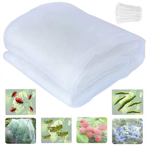 Gemüseschutznetz, 3x10m Insektenschutznetz, Zuschneidbar Gemüsenetz, Insektennetz, Netz Feinmaschig für Den Wirksamen Schutz von Gemüse, Pflanzen, Blumen und Früchten Gegen Schädlinge (A)