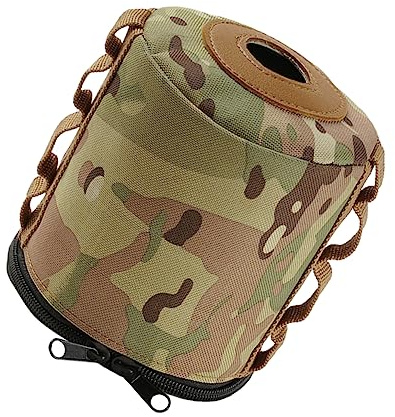 SUPVOX Gas Canister Bag Outdoor Camping Protective Sleeve Large Flat Gas Tank Cover Camouflage Insulated Storage Bag