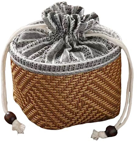 OFFSCH Teapot Storage Bag Cotton Linen Drawstring Travel Tea Cup Holder Bag for Tea Set Packet Wear-Resistant Design