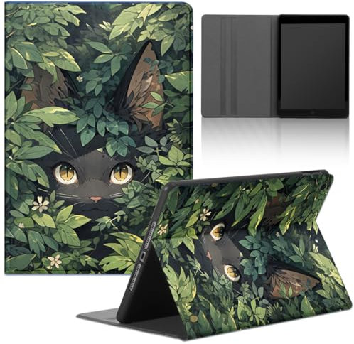 Tablet Coque pour Samsung Galaxy Tab A9 8,7 SM-X110/SM-X115, Étui avec Mignon Kawaii Cartoon Anime Chat Cat Animal Dessin Motif PU Cuir Flip Housse Support Étui de Protection TPU Tablet Cover,Kawaii