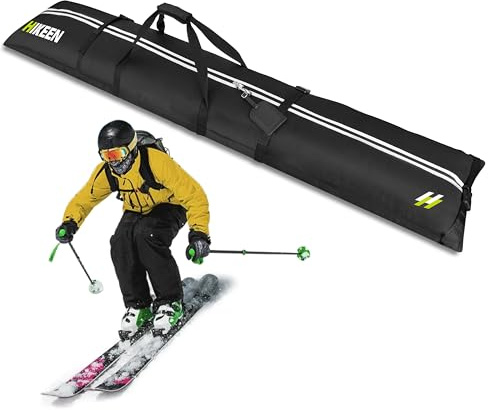 BOOSTEADY Snowboard & Ski Bags,Padded Ski Bag for 1 Pair of Skis for Air Travel,Fit Ski Boards Up to 84.6 inches (210cm),Waterproof and Durable Perfect for Skiing, Travel