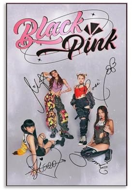 zotuuie Blackpink Poster Music Band Kpop Korean Girl Group Vintage Signed Für Zimmer, Ästhetische Leinwand-Wandkunst, Schlafzimmer-Dekor Posters 12x18inch(30x45cm)
