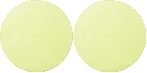 cozze® - Rundes Pizzabrett aus PP Kunststoff, Ø350x10mm, Lebensmittelecht, Spülmaschinenfest, Ideal für Pizza, Tapas und Käse, Hellgrün (Packung mit 2)