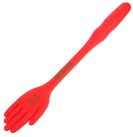 minkissy Marteau de Massage en Silicone Souple Rouge Outil D’auto-massage Compact pour Dos Cou et Corps Bâton de Massage Ergonomique pour Soulager Tensions et Démangeaisons