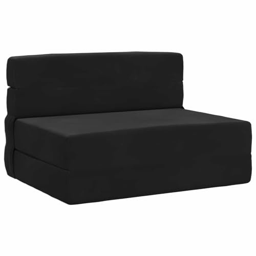 vidaXL Klappsofa Bett Schwarz 100 x 80 x 60 cm Stoff, Verstellbares Sofa-Bett, rechteckige umwandelbare Couch, vielseitiges Möbelstück für Schlaf- und Wohnzimmer