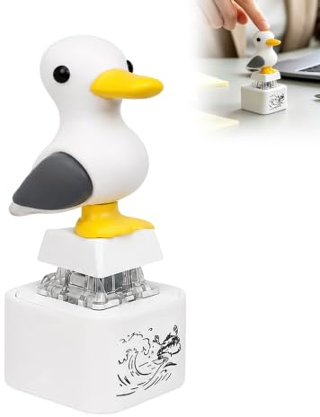 Sound Button Keychain, Squeaking Keyboard Fidget Toys for Adults, Rechargeable Keyboard Clicker Keychain with Scream Sound and LED Light for Desk Office Gag Gifts (Duck)