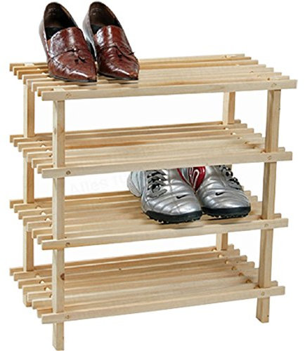 Kesper Schuhregal, Tannenholz hell FSC, 4 stöckig, 54 x 26 x 52 cm