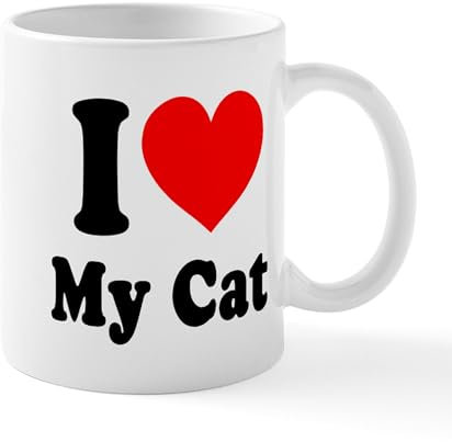 CafePress I Love My Cat: Mug 11 oz (325 ml) Ceramic Coffee Mug