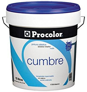 Pintura plastica Procolor Cumbre mate blanco 4 lt