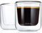 blomus -NERO- 2er Set Kaffee-Gläser aus Glas, 200 ml Fassungsvermögen, doppelwandiges Thermoglas, freischwebend / Schwebeeffekt, spülmaschinenfest (H / B / T: 8,5 x 7,5 x 7,5 cm, Glas, 63653)