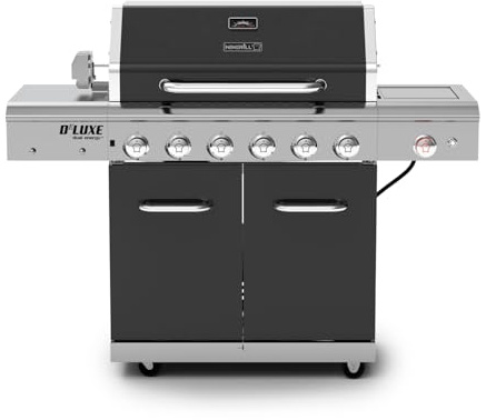 Nexgrill Deluxe 6-Burner Gas Grill, Ceramic Side Burner & Rotisserie Kit
