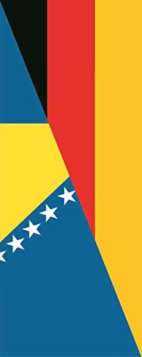 U24 Fahne Flagge Bosnien-Herzegowina-Deutschland im Hochformat Premiumqualität 150 x 600 cm