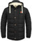 Blend BHFrederic Herren Winterjacke Steppjacke Jacke gefüttert mit abnehmbarer Kapuze Kordelzug Knöpfen Eingrifftaschen Regular fit, Größe:S, Farbe:Black (70155)