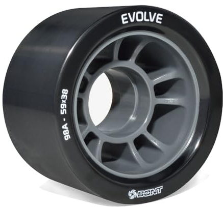 Bont Skates – Evolve Roller Derby Skate Wheel – Indoor Roller Skate Wheels – Rollerskate Wheels – Black 98A – Set mit 4 Rollen (Schwarz 98A – Set mit 4 Rollen)