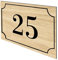 DECOHO - Numéro de boîte aux Lettres personnalisé Gravure Laser - Plaque PVC Effet Bois Clair - Chiffres Noirs, 12x8 cm, adhésif 3M, usag - Marron