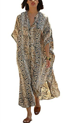 YOUKD Femmes D'été Cardigan Maxi Robe Bohème Plage Coverup Robe Longue Kimono Taille Unique