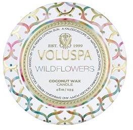 Weißes Wildlederimitat mit 3 Wick Tin Candle