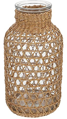 IMIKEYA Vase Créatif Verre pour Arrangement Floral Décoration Intérieur Bureau Vase à Fleurs Marron