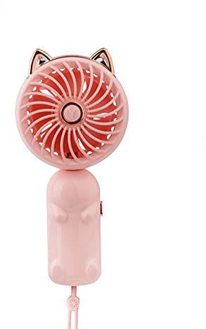 Portable Handheld Fan, Mini USB Fan with Rechargeable Battery and 3 Speeds, Cute Personal Small Electric Fan for Girls/Women/Kids Outdoor Travel, Hand Fan foldable for Desktop/Table/Bedroom (Pink)