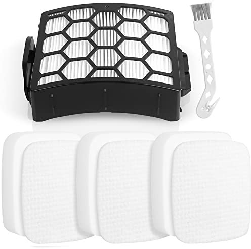 iVanzoll NV602UK Replacement Filters for Shark NV602UKT, NV702UK, NV702UKT, NV612UK, NV612UKT, NZ690UK, NZ690UKT, NZ710UK, NZ710UKT Upright Vacuum Cleaner, 1 HEPA Filters and 3 Foam & Felt Filter