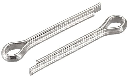 sourcing map Goupilles Fendues, 4mm x 25mm Acier Inox Clip Attache Raccord pour Automobile, Mécanique, Argenté, 5Pcs