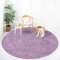 payé Teppich Rund Hochflor Shaggy - 120x120cm - Pastell Lila Einfarbig Uni Flauschig Modern Boho Wohnzimmer Schlafzimmer Deko Teppiche Weich Schlafzimmer