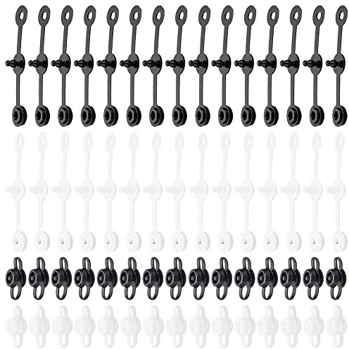NBEADS 200 Stück Plastikdruckknopf Einweg, 2 Farben Schlüsselanhänger Verbindungslasche Snap Clip Einweg-Knopfverschluss Armbänder Bandclip Ausweisclip Für Armbänder Regenmäntel Schreibwaren Kleidung
