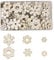 FRUHLING 100 Stück Holz Blumen Scheiben Holz Streuteile Naturholzscheiben zum Basteln Streudeko Tischdeko Verzierungen für DIY Handwerk Scrapbooking Weihnachtsbaum Anhänger