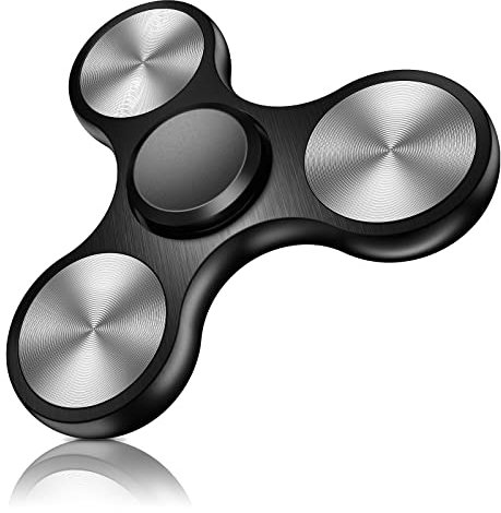 Coolden Fidget Spinner Metall Fidget Toys EDC Hand Spinner Hochwertig Angst Anti Stress Relief Focus Spielzeug Geschenk für Kinder Erwachsene Edelstahl Leiser Fingerkreisel für Büro Schule Schwarz