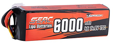 SUNPADOW 6000mAh 4S 14,8V Lipo Akku 70C mit Deans T für RC Buggy Fahrzeuge Auto LKW Tank Boot Rennsport Hobby…
