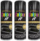 PNJB, Matt Black Color Aerosol Spray Paint Can 250 ML, Fast Dry Excellent Coverage Adhesion- BLACK MATT Spray Paint Auto DIY Purpose Color Aerosol (3 Pcs)