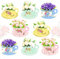 LaVenty 24PCS Vintage Floral Tea Party Tea Cups and Saucer Sets Tea Party Centerpiece Lets Par Tea Supplies Tea Party Decorations
