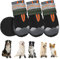 SlowTon Hundeschuhe Pfotenschutz, 4 Stück wasserdichte Hunde Schuhe Outdoor mit rutschfester Sohle, reflektierendem Klettverschluss Hundestiefel für kleine mittlere große Hunde Winter(Schwarz, Size 6)