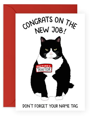 Central 23 Goodbye Cards For Coworker – Grumpy Cat Traitor – Lustige neue Job-Karte – Kollegen Abschiedsgeschenke Geschenke für Männer Frauen – kommen mit lustigen Aufklebern